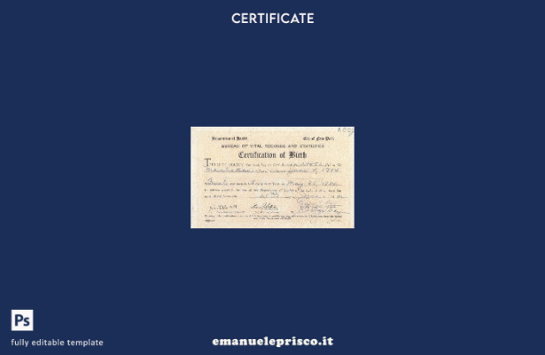 modello di certificato di nascita del Dipartimento della Salute di New York in s